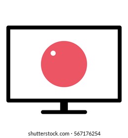 Tag_Price icon - Flat design, glyph style icon - Pink enclosed in a screen