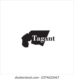 Tagant map and black letter design on white background