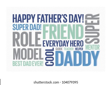 A Tagcloud with different words reffering to fathers day