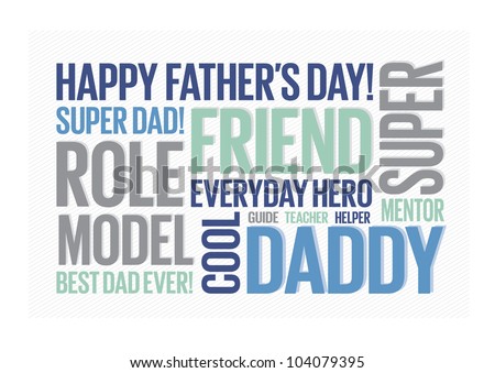 A Tagcloud with different words reffering to fathers day