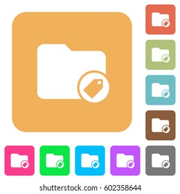 Tagging directory flat icons on rounded square vivid color backgrounds.