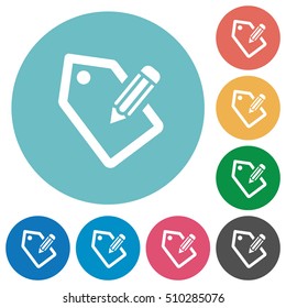 Tagging white flat icons on color rounded square backgrounds