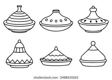 Tagine line art artistic food sketch
