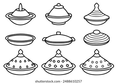 Tagine line art black and white sketch
