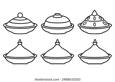 Tagine line art minimalistic food drawing