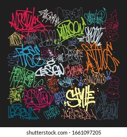 Taging On Wall. Beautiful Street Art Of Graffiti