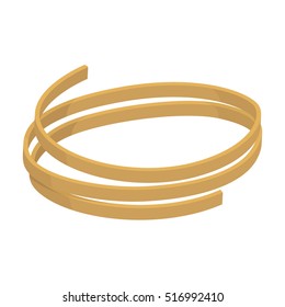 Tagliatelle pasta icon in cartoon style isolated on white background. Types of pasta symbol stock vector illustration.