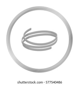 Tagliatelle pasta icon in monochrome style isolated on white background. Types of pasta symbol stock vector illustration.
