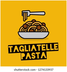 Tagliatelle Pasta Vector Illustration