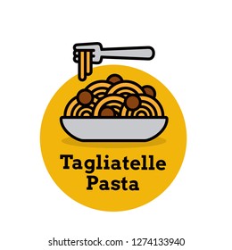 Tagliatelle Pasta Vector Illustration