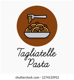 Tagliatelle Pasta Vector Illustration