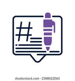 tagline dual tone icon. vector icon for your website, mobile, presentation, and logo design.