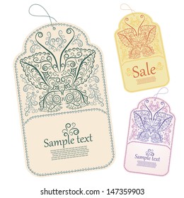 Tags with butterfly