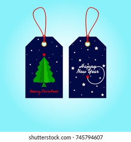 Tags for Christmas and New Year Tags vector set and labels for the New Year season. Vector illustration 