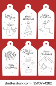 Tags of Christmas symbols for gift