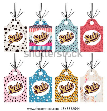 Tags collection. Vector set. Freehand drawing