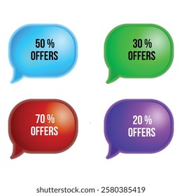 Tags design with Four colours.bubble 3d icons.