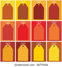 tags in different color choices