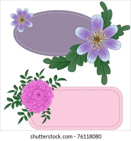Tags with garden flowers