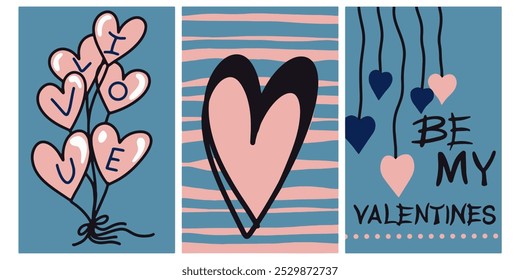 Tags for gifts, greeting cards for Valentine's day