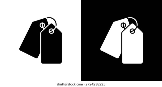 Concepto de Vector plano de iconos de etiquetas. Ilustraciones en blanco y negro