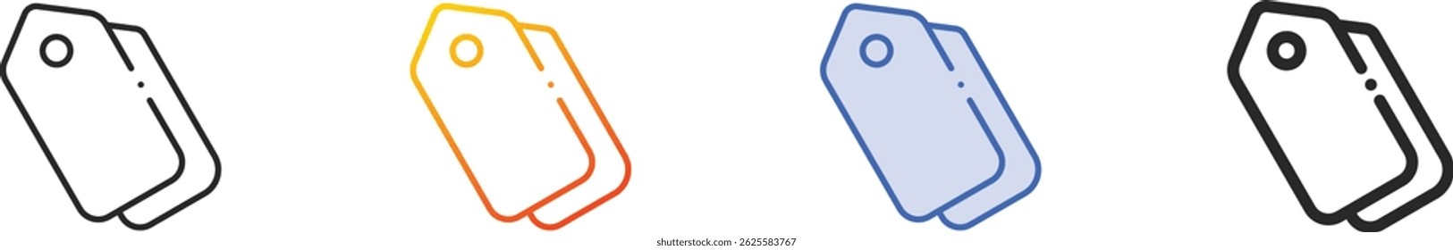 tags icon.Thin Linear, Gradient, Blue Stroke and bold Style Design Isolated On White Background