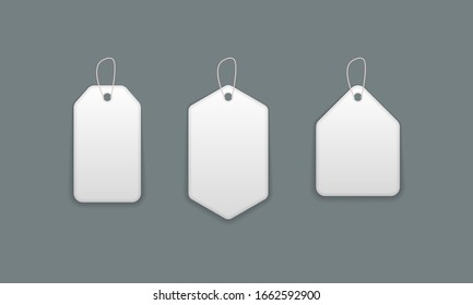 Tags and labels, template shopping labels in differents shapes. Set of blank labels for discount, sale, price tags. Vector Illustration.