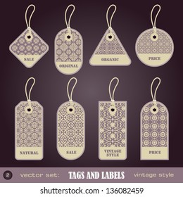 Tags and labels vintage style set 2