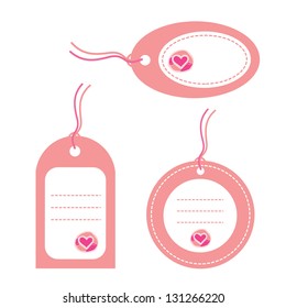 tags of love on white background
