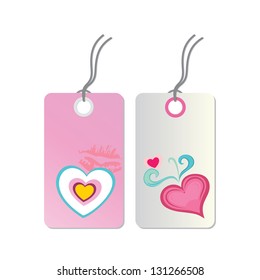 tags of love on white background