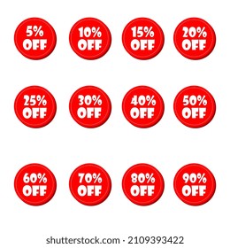 Tags Medal Less Price Percent Off Discount Big Sale Discount  Red Funny 