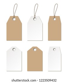 Tags mock up. Vector set of empty labels templates