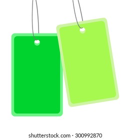 Tags on the String on White Background