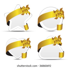tags with ribbons
