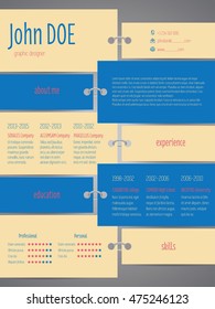 Tags with rings cv curriculum vitae resume template design