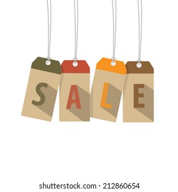 Tags sale with long shadow.vector