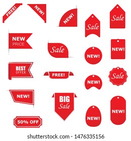 Tags set. Vector badges and labels isolated. Labels for banners and posters design. 