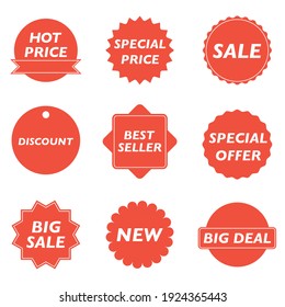 Tags set. Vector badges and labels isolated. Labels for banners and posters design.