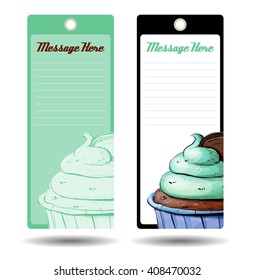 Tags with tasty cupcake. Vector illustration.