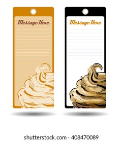 Tags with tasty cupcake. Vector illustration.