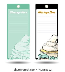 Tags with tasty cupcake. Vector illustration.