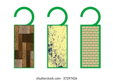 tags with texture (wood), vector art illustration; more tags in my gallery