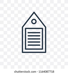 Tags vector icon isolated on transparent background, Tags logo concept