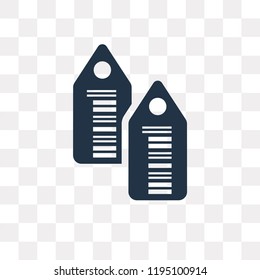 Tags vector icon isolated on transparent background, Tags transparency concept can be used web and mobile