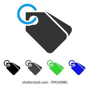 Tags vector pictogram. Style is a flat graphic symbol in black, grey, blue, green color versions. Designed for web and mobile apps.
