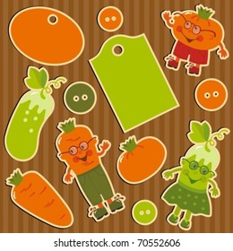 tags and vegetables