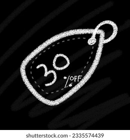 Tags white chalk brush style with blackboard background: 5, 10, 15, 20, 25, 30, 35, 40, 45, 50, 60, 70, 80, 90 percent 