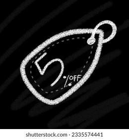 Tags white chalk brush style with blackboard background: 5, 10, 15, 20, 25, 30, 35, 40, 45, 50, 60, 70, 80, 90 percent 