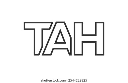 PLANTILLA de diseño de logotipo TAH con texto fuerte y moderno en negrita. Logotipo de Vector inicial basado en tipografía simple y mínima. Identidad de empresa de moda ideal para la presencia de la marca de las empresas.