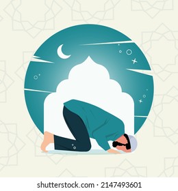 Tahajud sujud muslim praying at the night